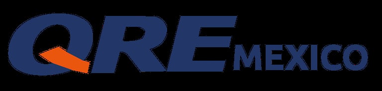 QRE Mexico logo with blue and orange design